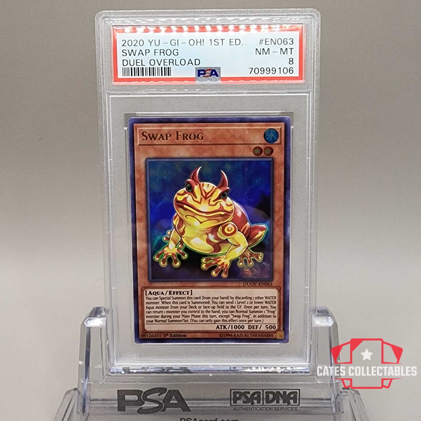 Yu-Gi-Oh! Swap Frog 1st Edition PSA 8 Duel Overload